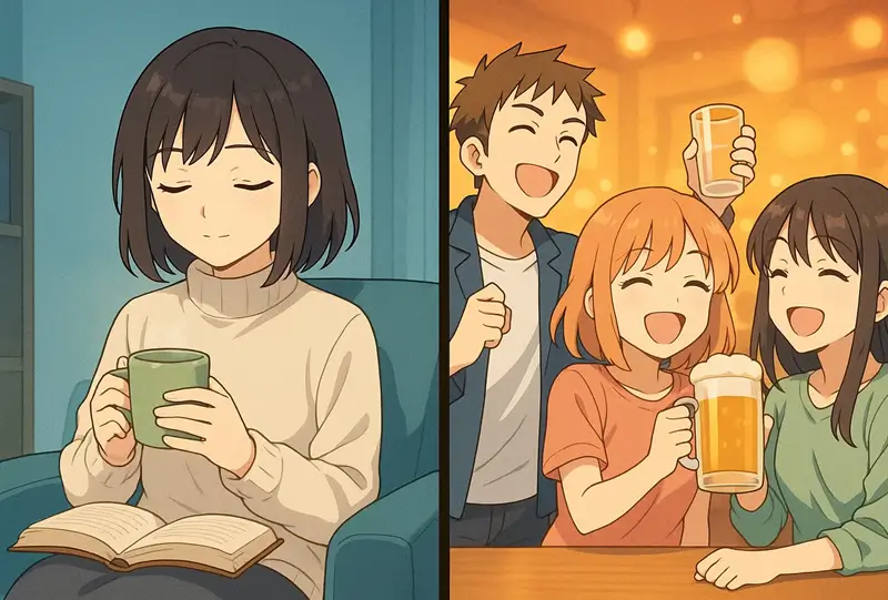 ソファで読書 vs 居酒屋で乾杯