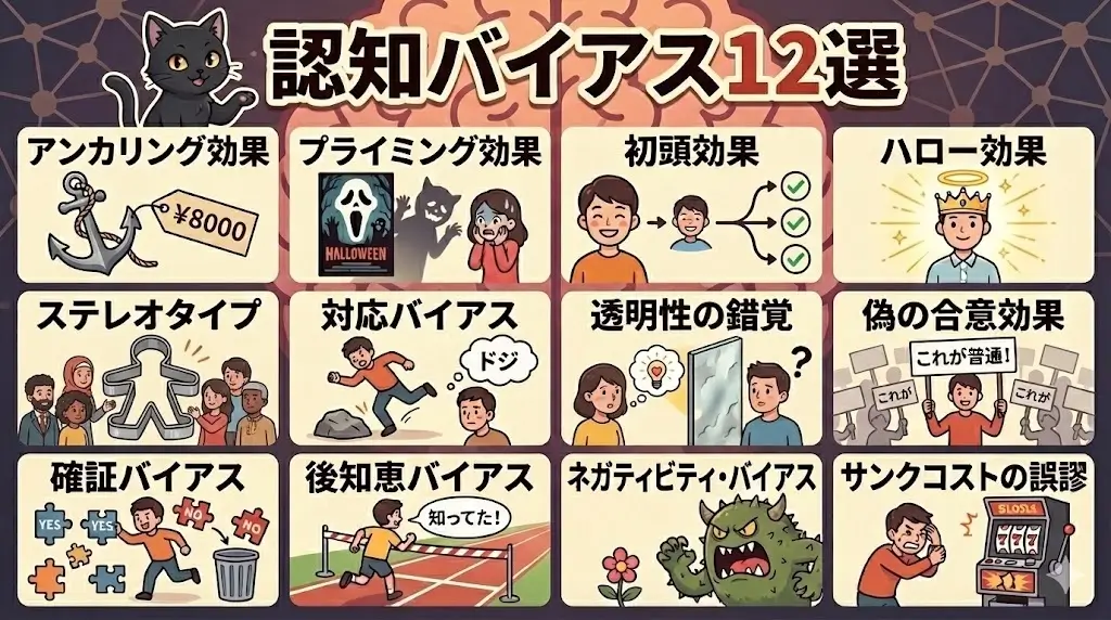 認知バイアス12選の画像
