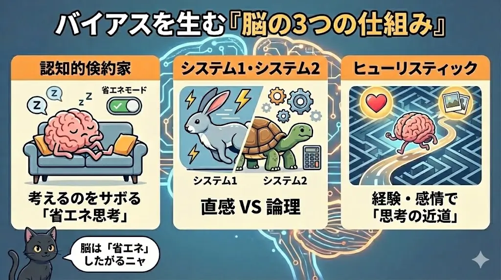 バイアスを生む、脳の三つの仕組み