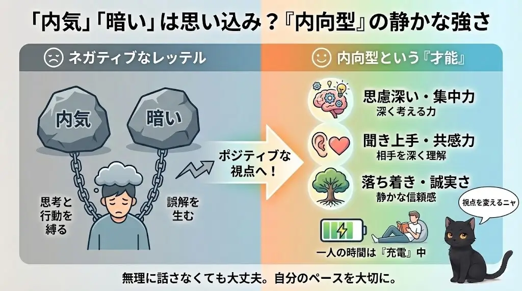 内気・暗いは思い込み？ポジティブに変える視点の画像