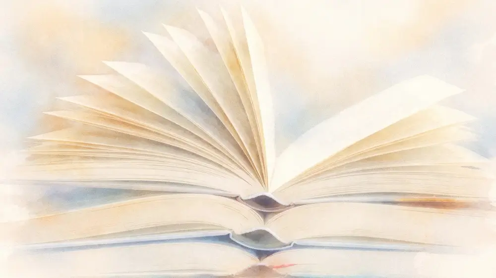 静かに広がる本のページ。速さではなく思索を象徴する読書の風景